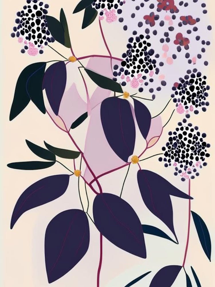 Elderberry Blossom Wildflower Modern Muted Colours 1