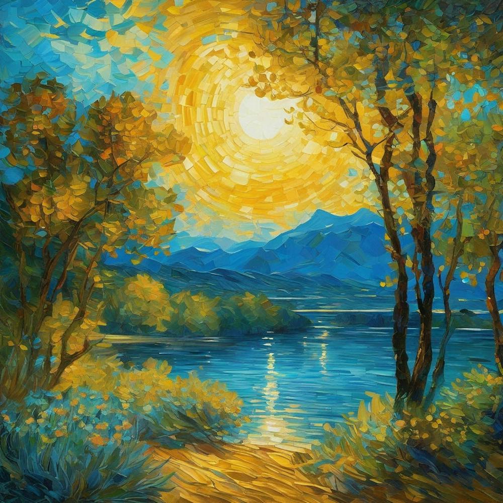 Sunset By The Lake gfhh