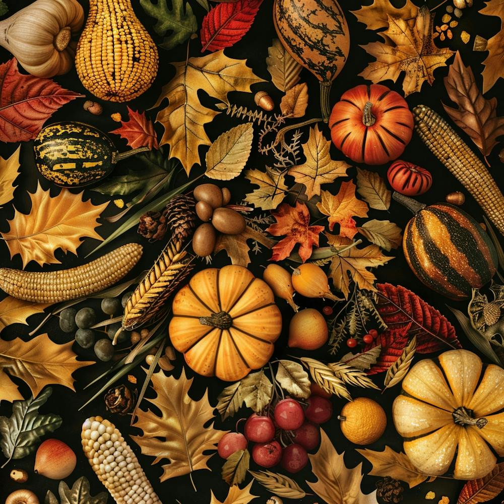 Texture de Bannière de Thanksgiving Avec Feuilles d'Automne A 1718400140 3