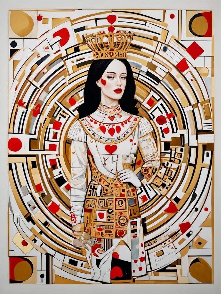 Abstract Queen Of Hearts