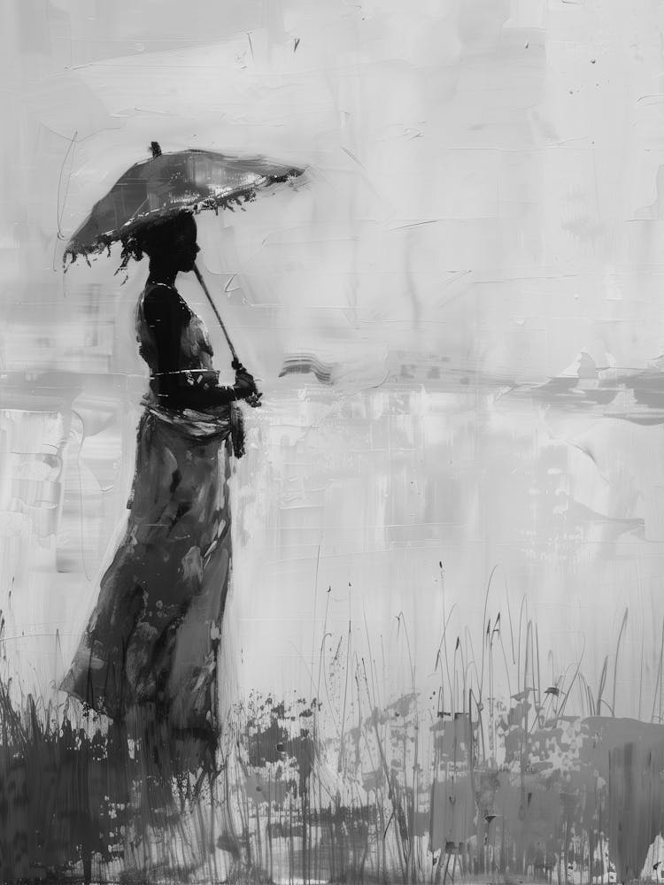 Asian Woman With Umbrella
