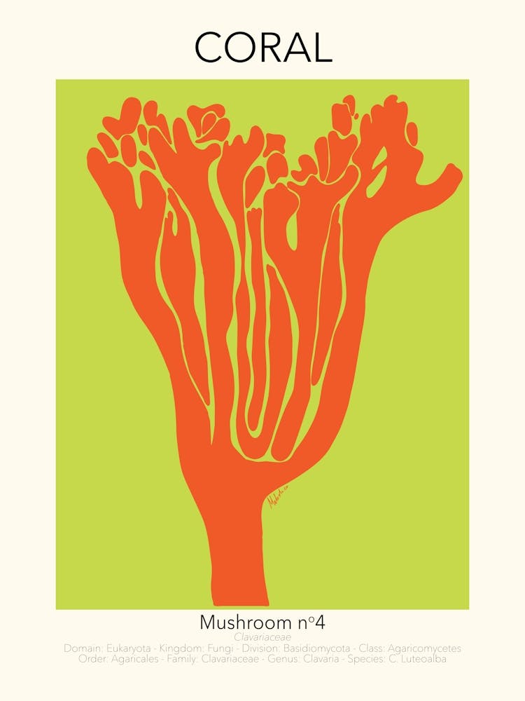 Coral Mushroom Poster