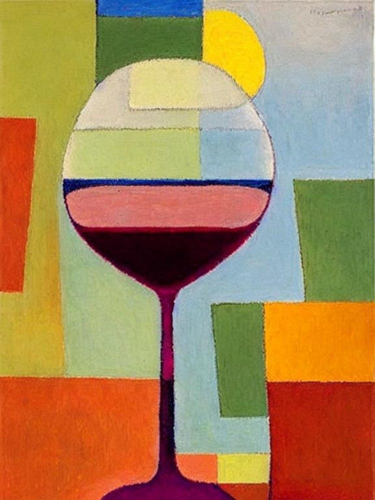 Brandy Crusta Paul Klee Inspired Abstract Cocktail Poster