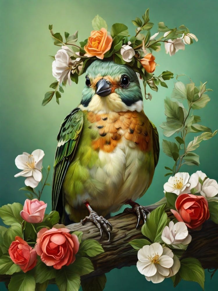 Bird In A Flower Crown 4