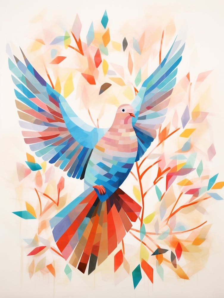 Bird Painting Collage Dove 4