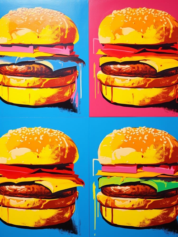 Burger Paint Drip Pop Art 3