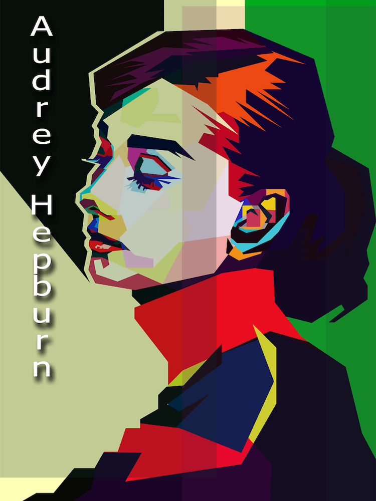 Audrey Hepburn Beauty Actress Pop Art Wpap