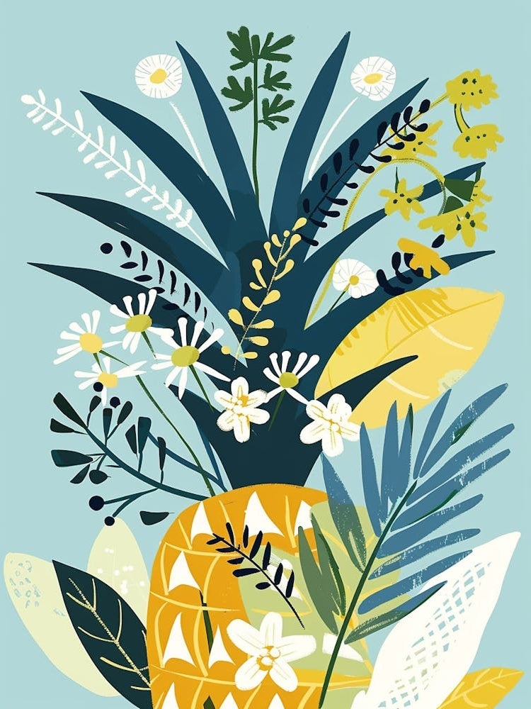 Pineapple Tree Illustration Flat 2