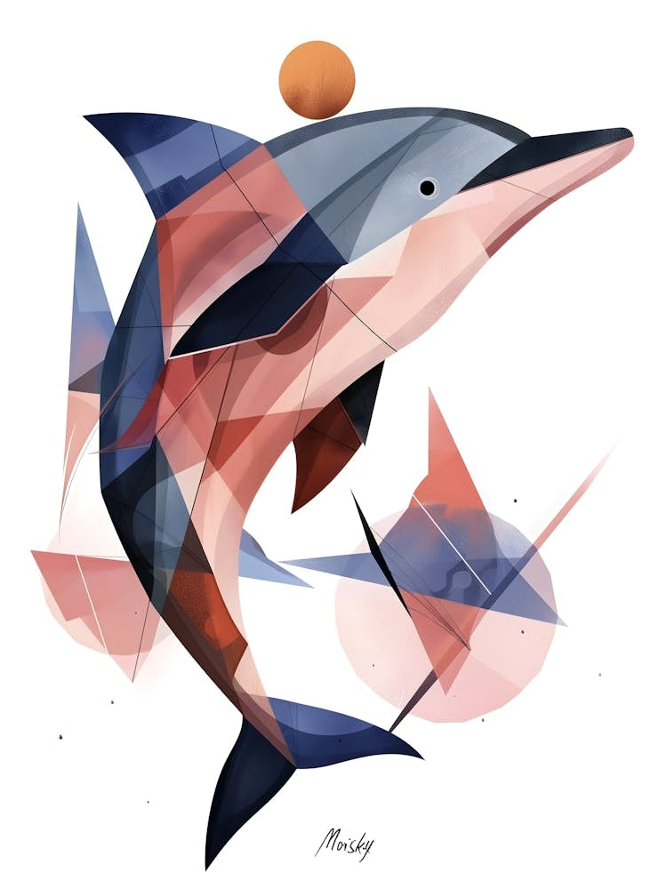 Abstract Dolphin, Minimalism, Cubism
