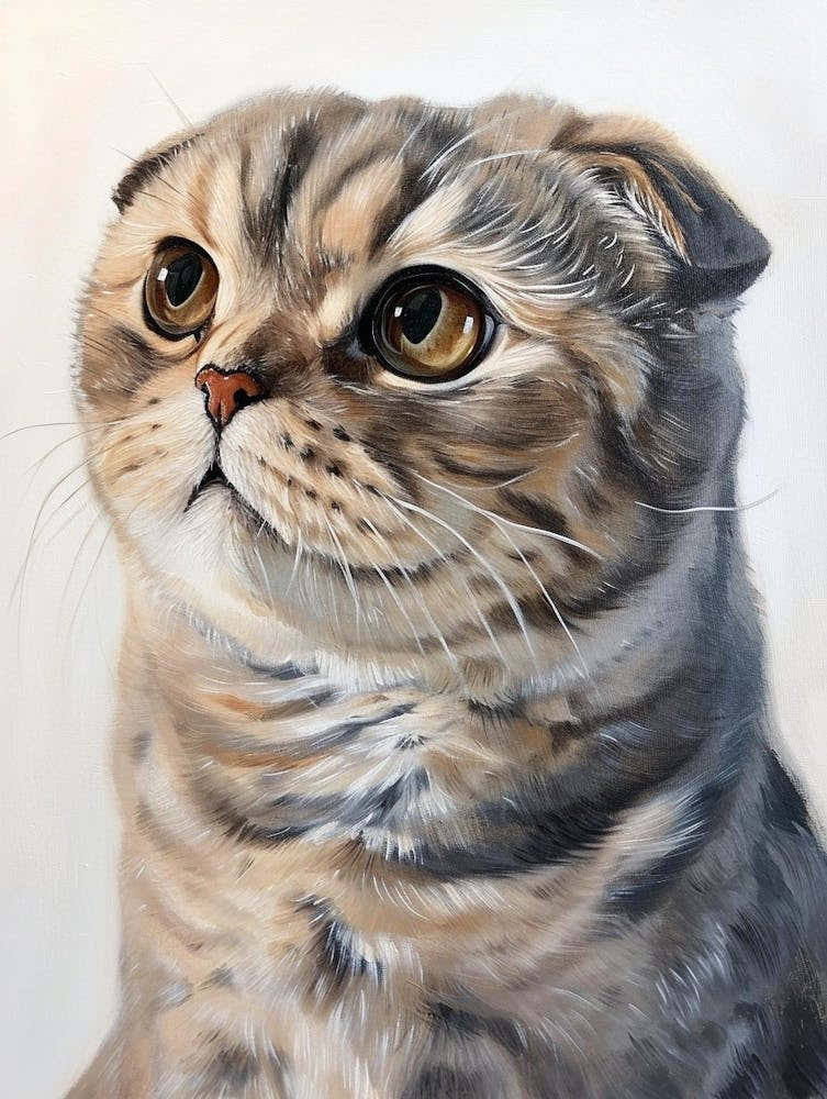 Scottish Fold Cat Painting 4