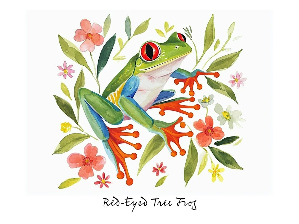 Little Floral Red Eyed Tree Frog 2 Poster