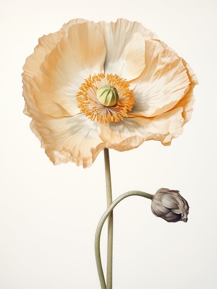 Pressed Flower Botanical Art Poppy 1