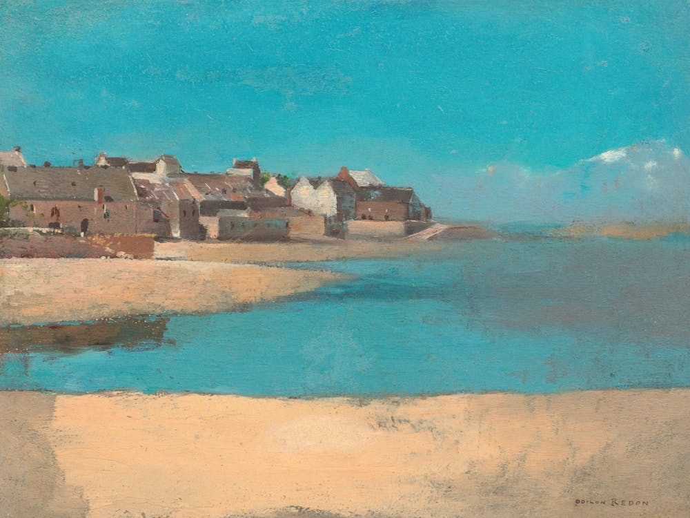 Village By The Sea In Brittany, Odilon Redon