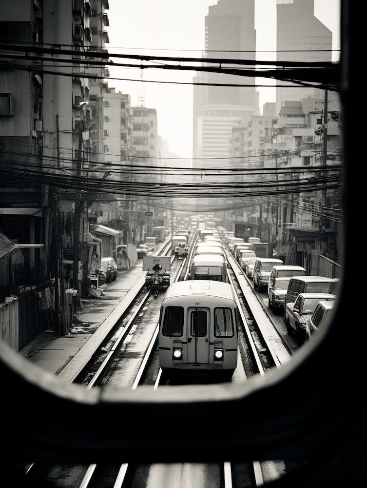 Bangkok, Thailand, Black And White Old Photo 2