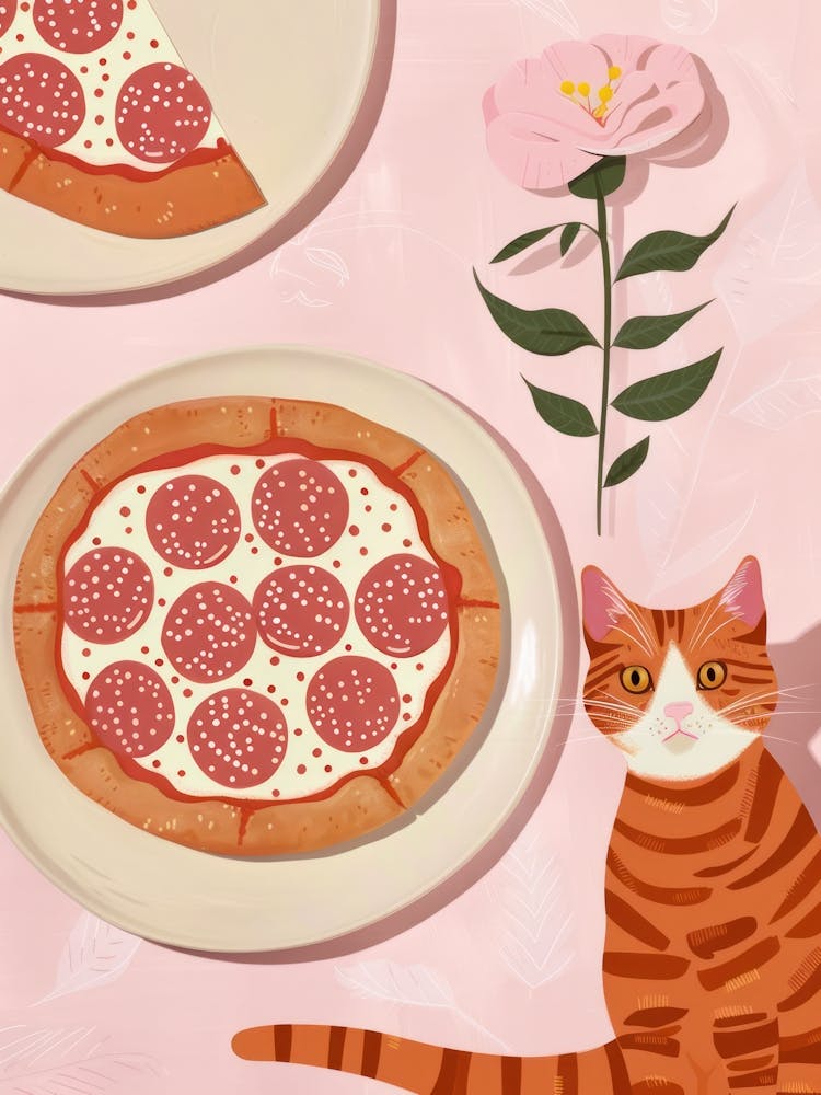 Cat And Pizza 5