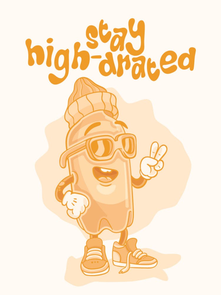 Bleib hydriert Retro-Cartoon