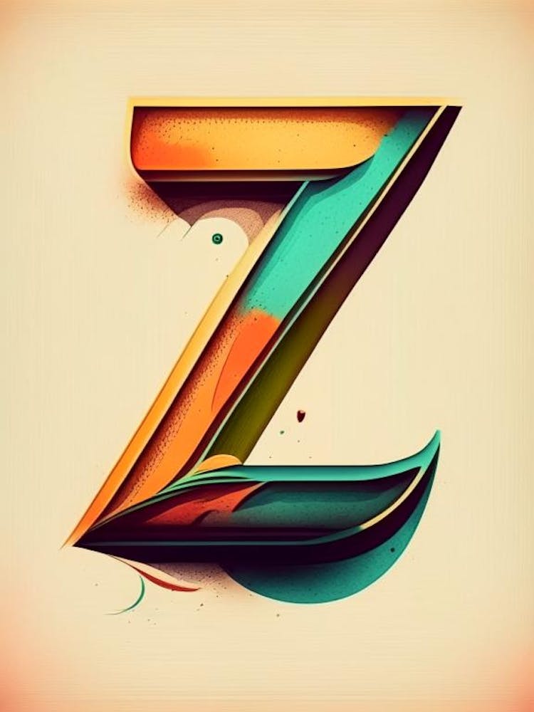 Z, Letter, Alphabet Retro Drawing 2