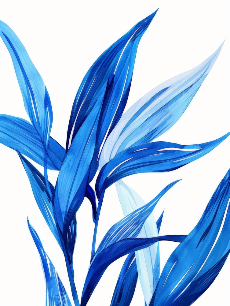Abstract Blue Leaves