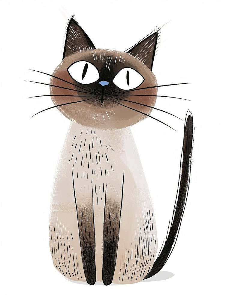 Siamese Cat Clipart Illustration 2