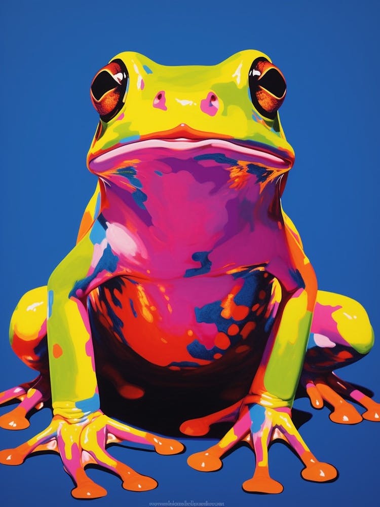 Colourful Vivid Pop Art Frog 1