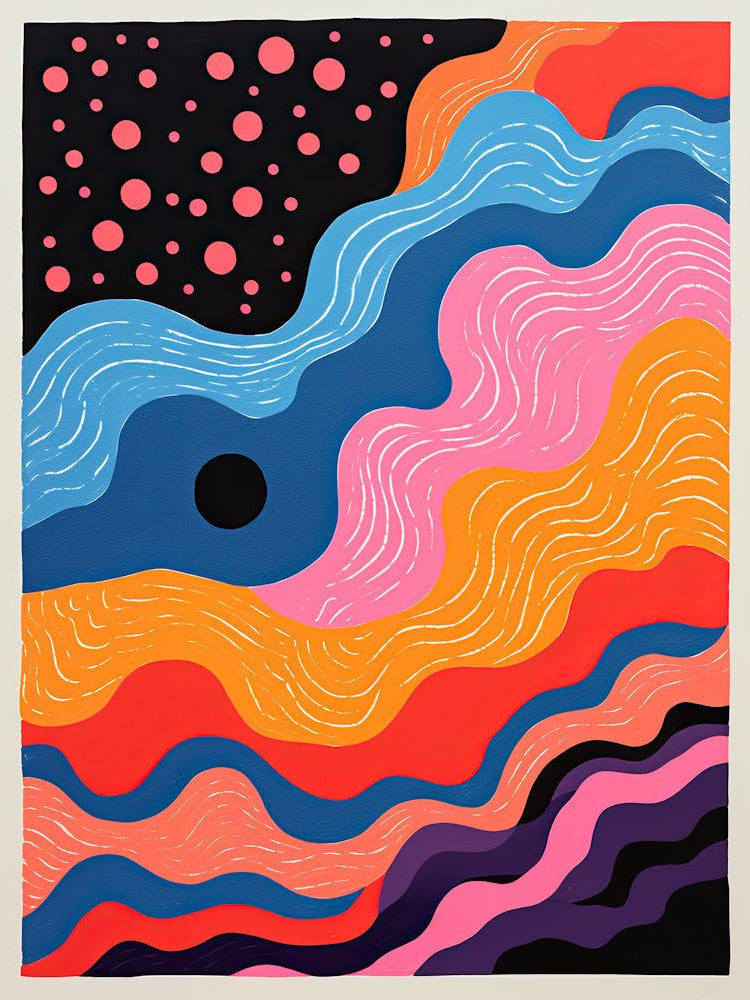 Fractal Drift Psychedelic Waveform Art