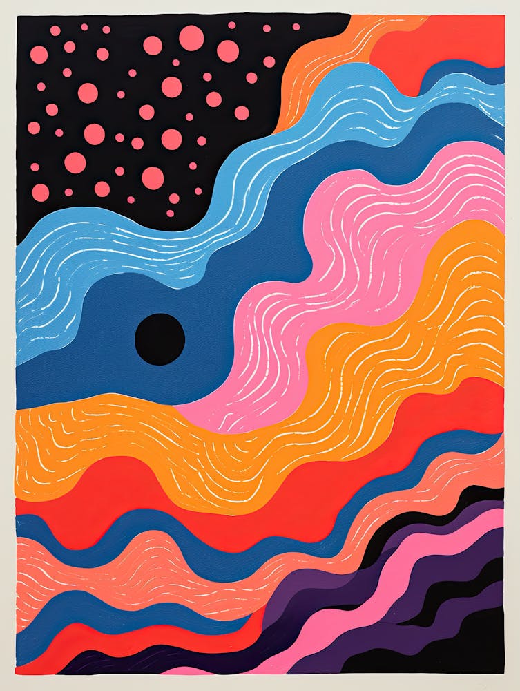 Fractal Drift Psychedelic Waveform Art