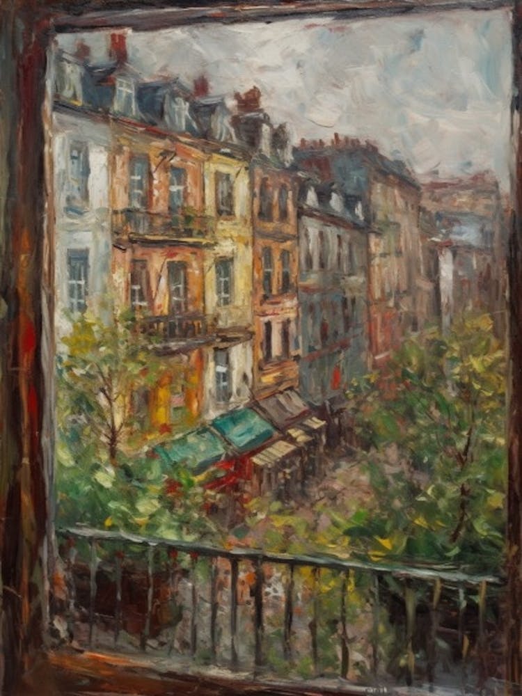 Window View Of Berlin In The Style Of Impressionism 2