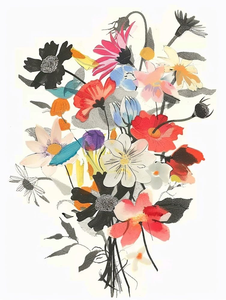 Oxeye Daisy 1 Collage Flower Bouquet