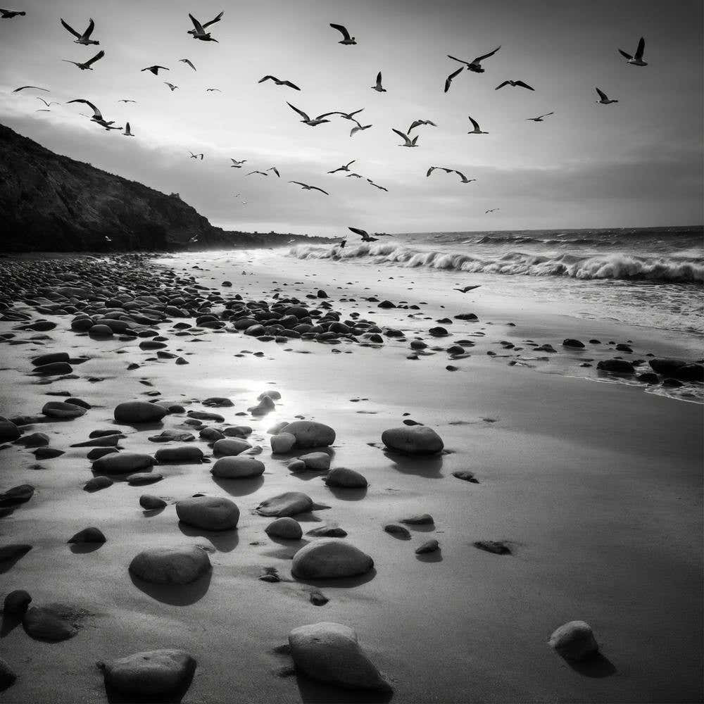 Black And White Seagulls