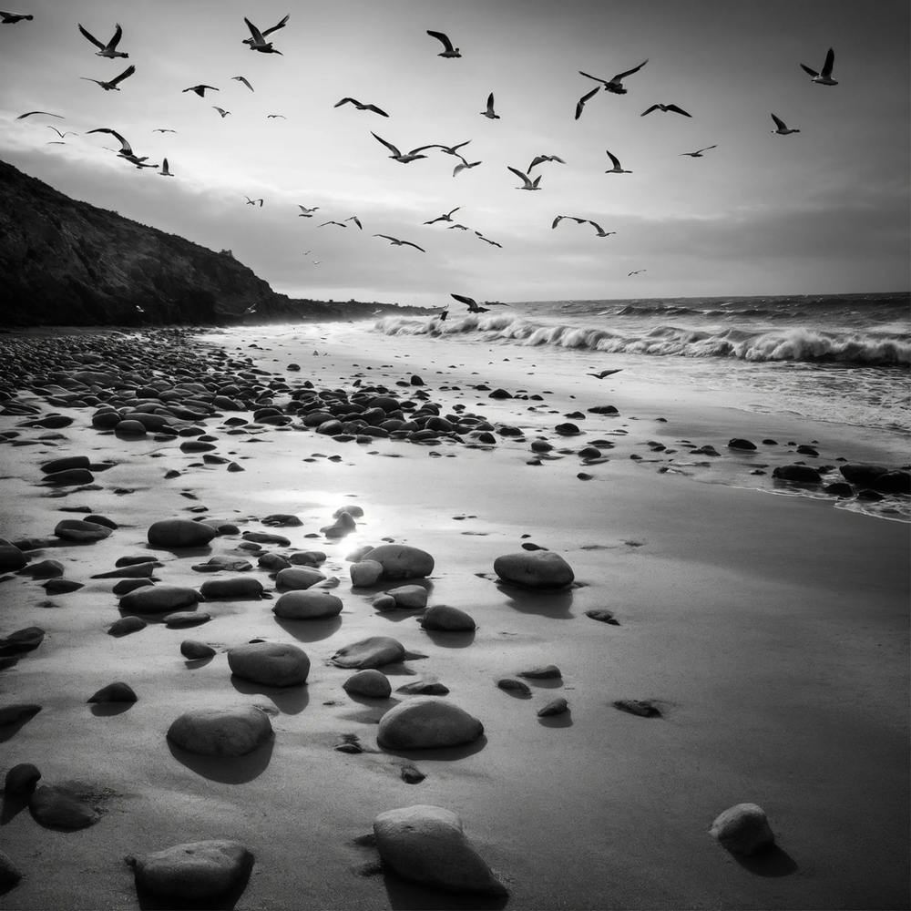 Black And White Seagulls