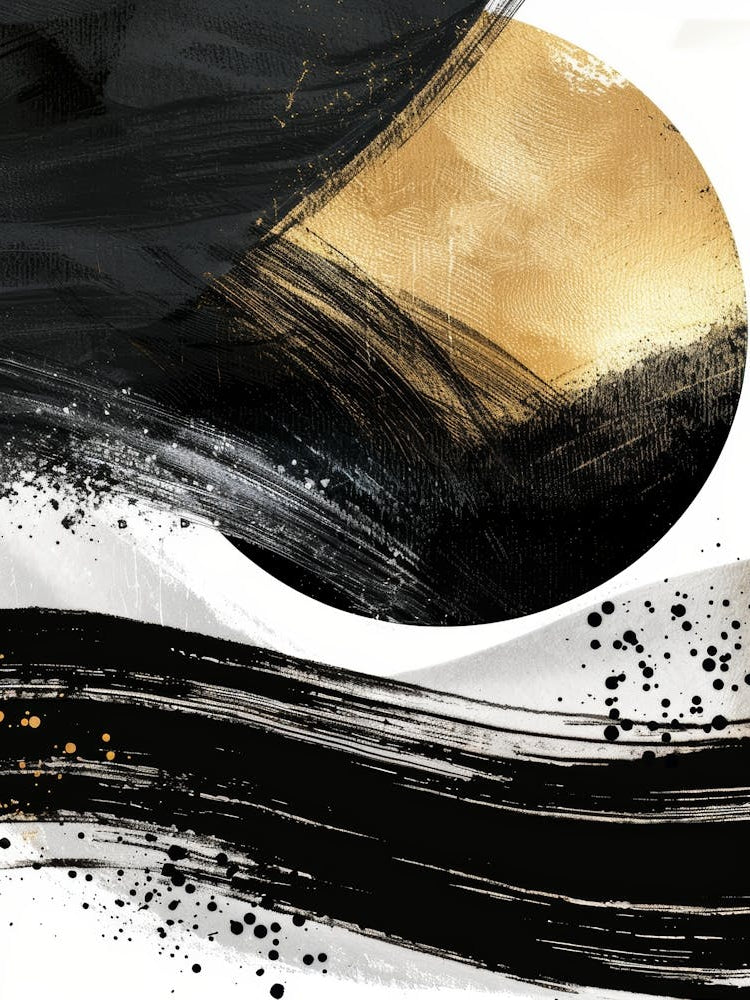 Abstract Black And Gold Canvas Print 23