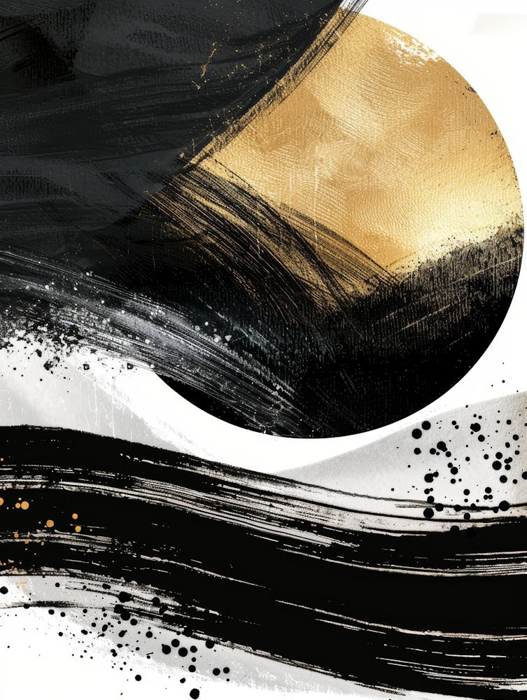 Abstract Black And Gold Canvas Print 23