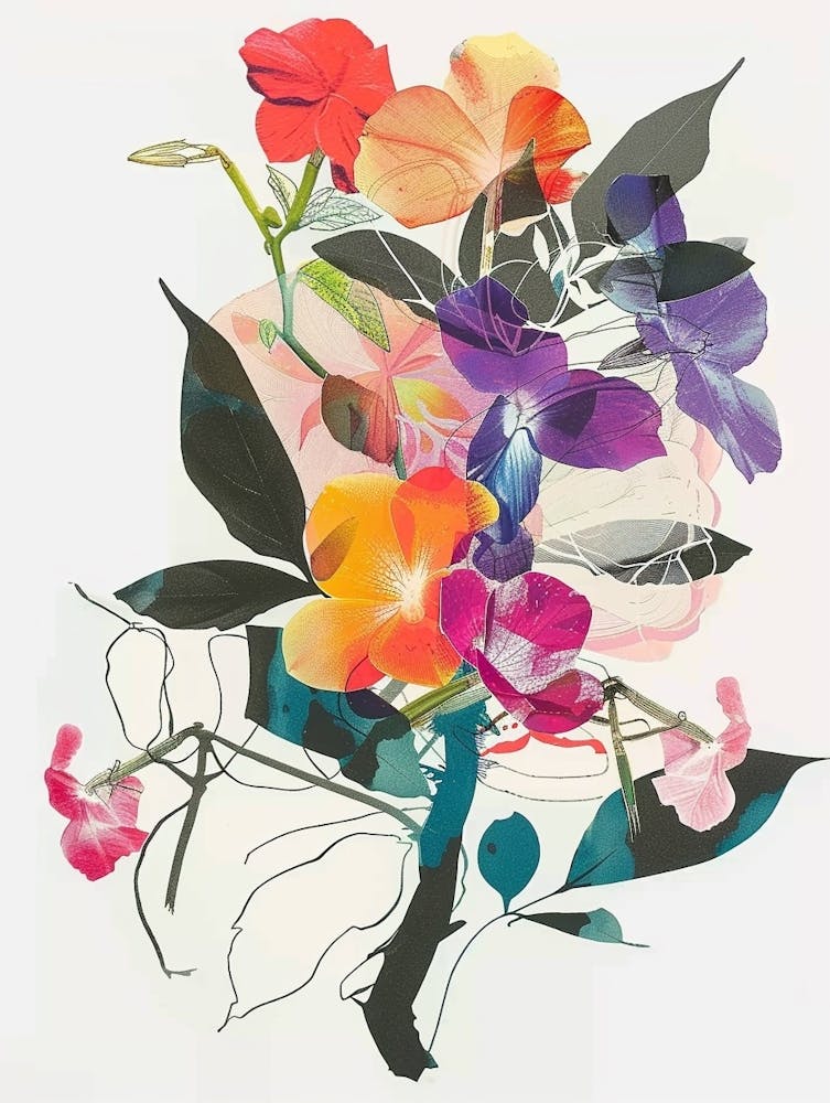 Impatiens 2 Collage Flower Bouquet