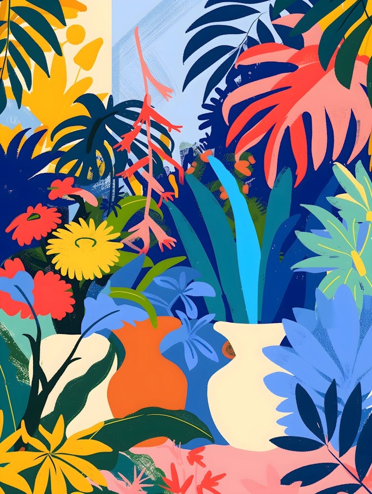 Matisse Inspired, Tropical Garden 2, Fauvism Style
