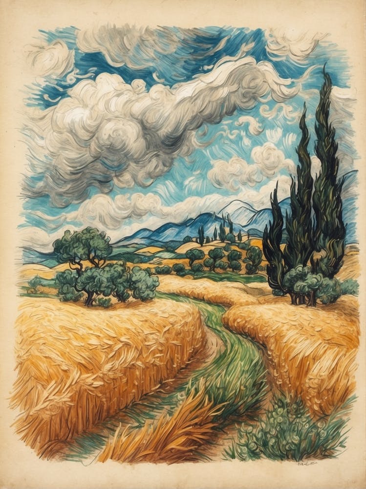 Wheat Field By Van Gogh