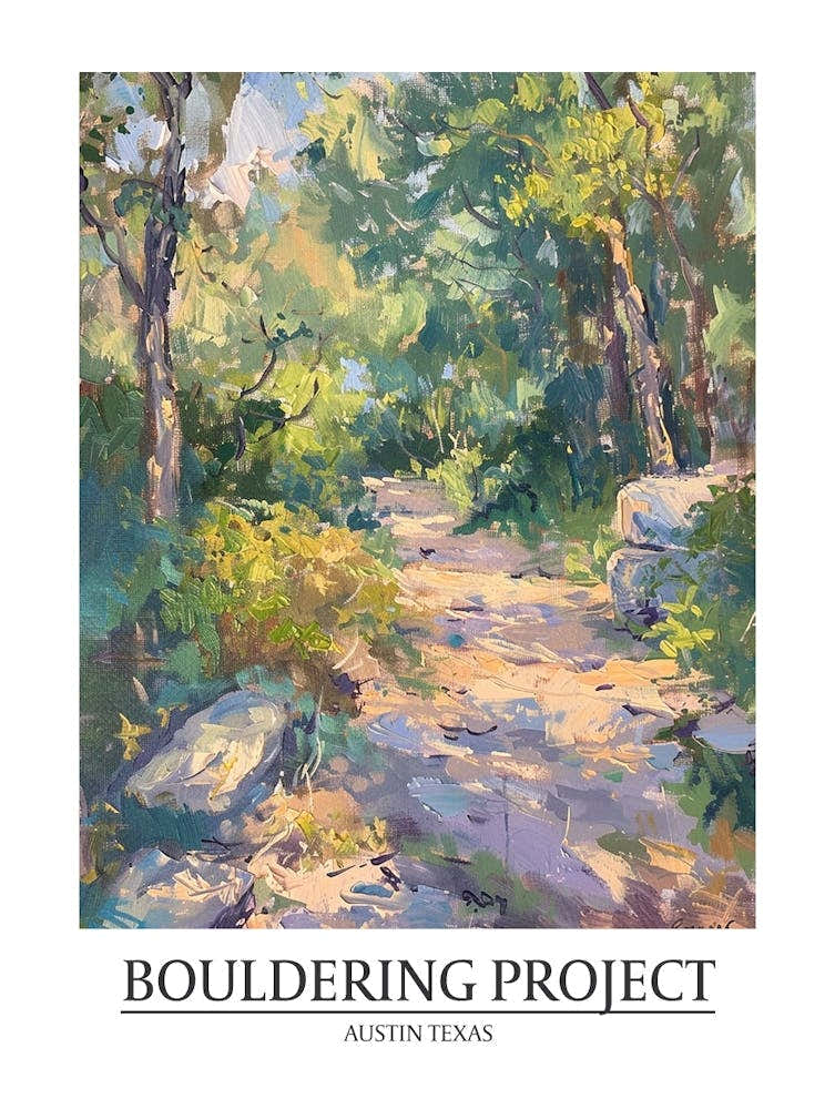 Bouldering Project Austin Texas Oil Painting 1 Poster