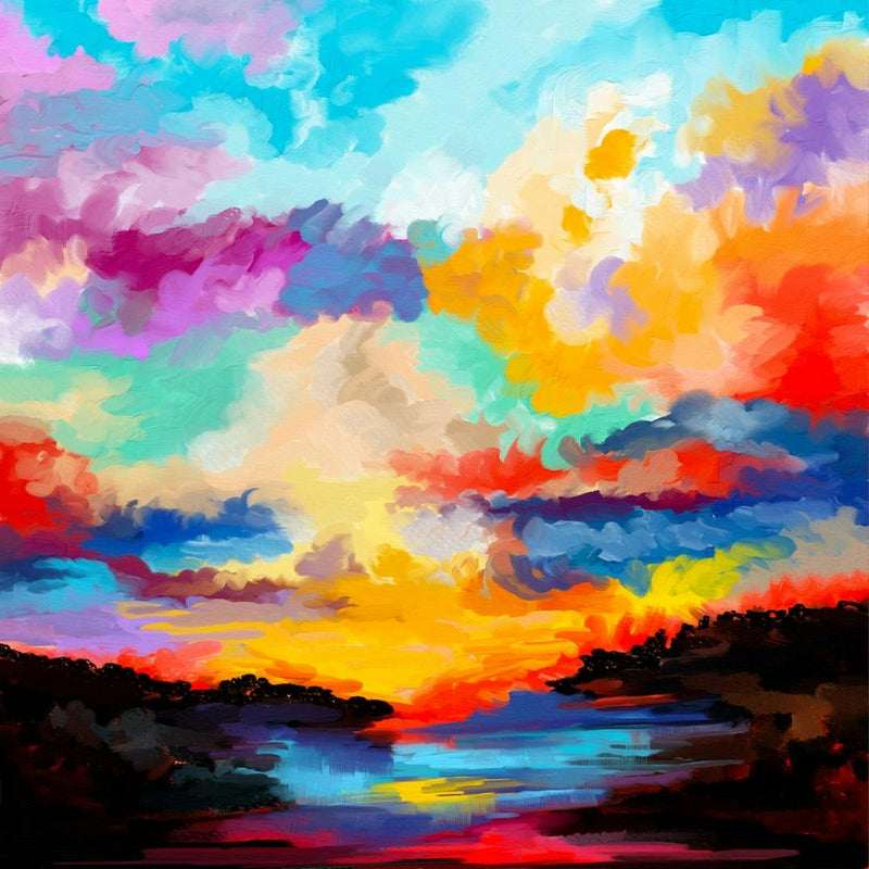 Peinture Coucher de Soleil Carrée