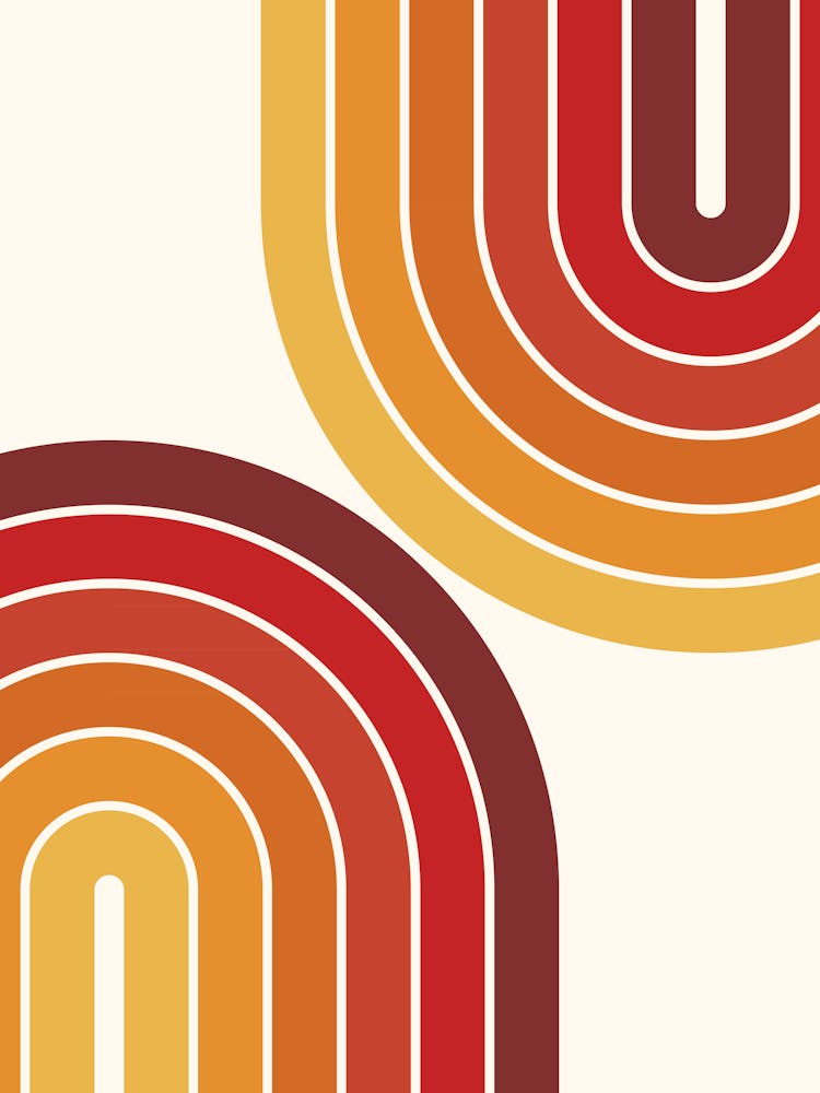 Midcentury Modern Geometric Rainbow Iii In Retro Themed 01 1