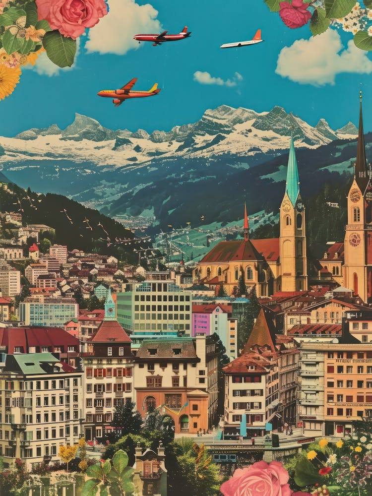 Zurich   Retro Collage Style 4