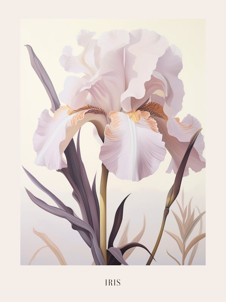 Floral Illustration Iris 2 Poster