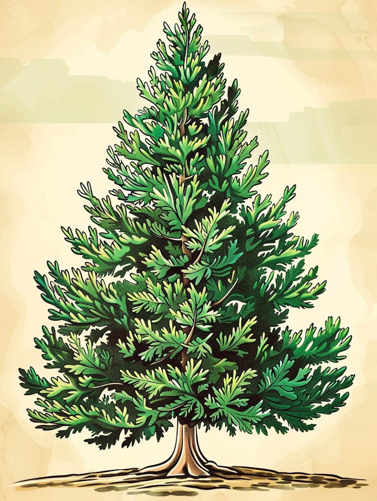 Fir Tree Storybook Illustration 2
