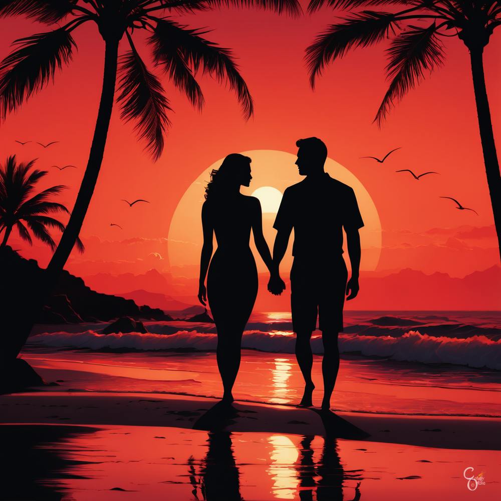 Couple au Coucher du Soleil