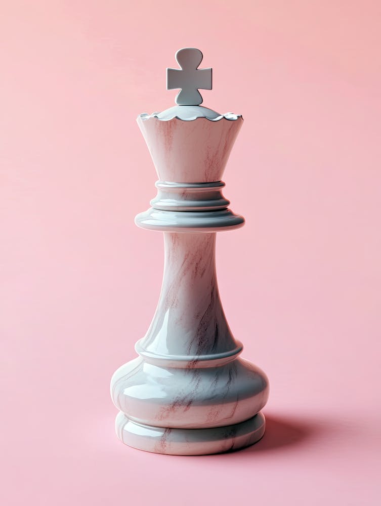 Chess Piece On Pink Background |Chess Poster 3