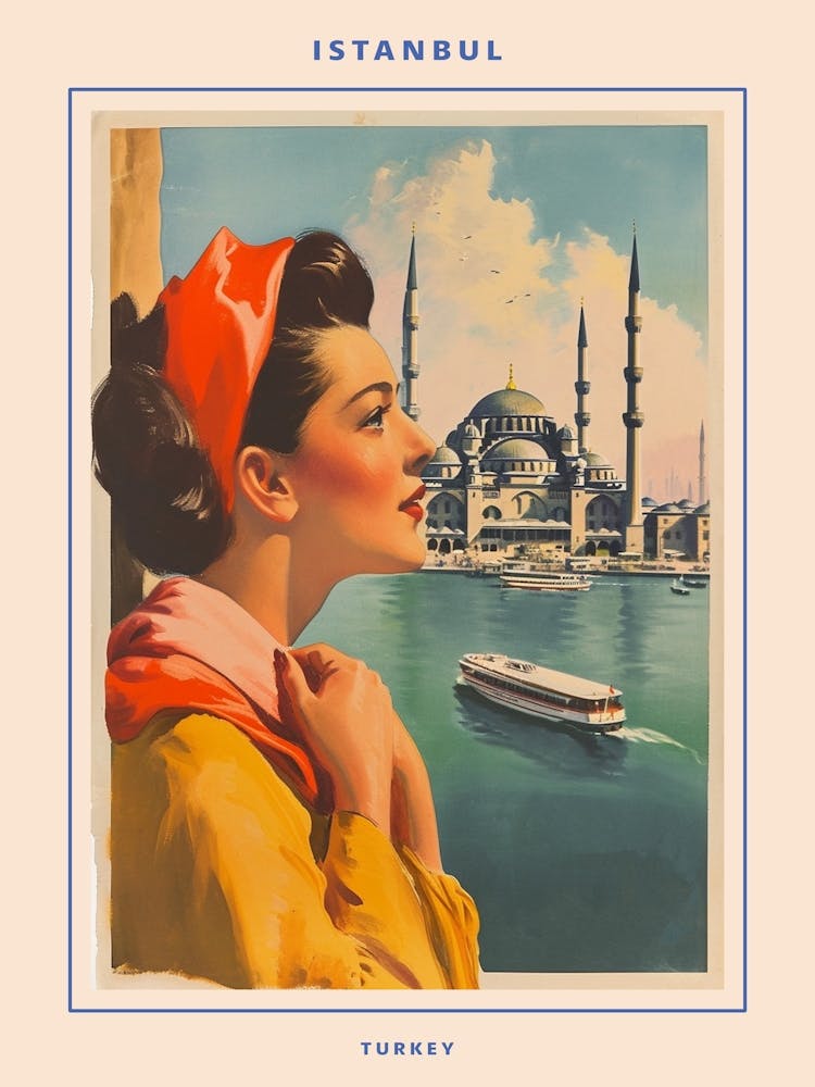 Retro Istanbul Travel Poster 4