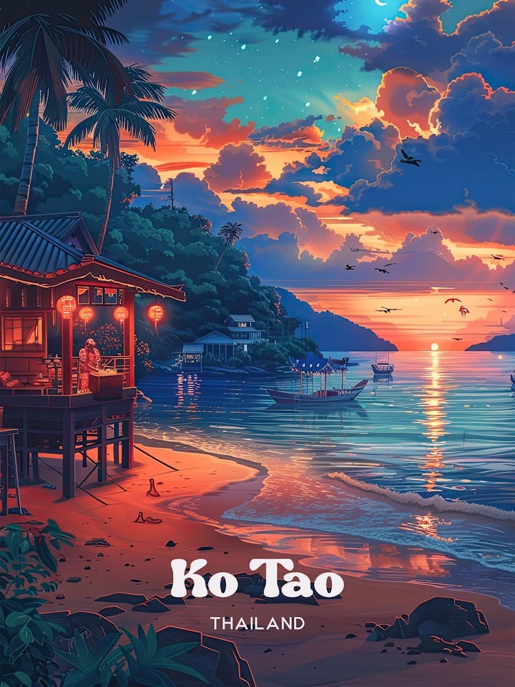 Ko Tao Thailand Beautiful Travel Art