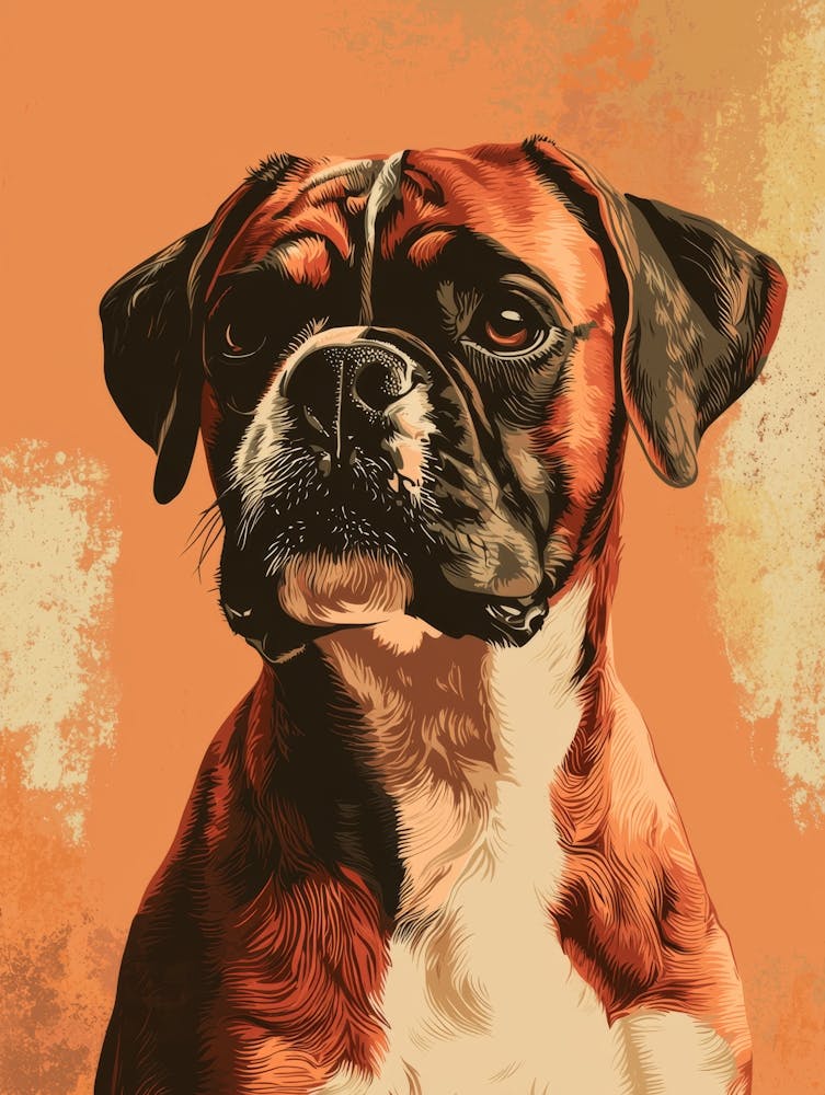 Boxer Dog.Generated AI. Wall.Generated AI. Wall