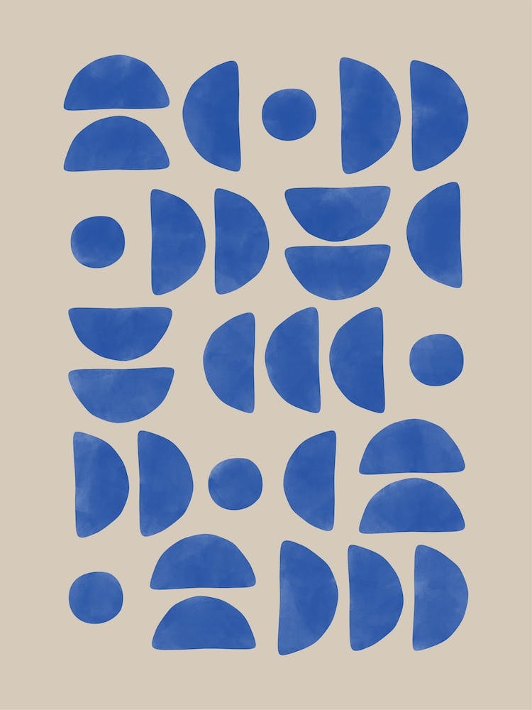 Blauer Halbkreis-Druck Nr. 2