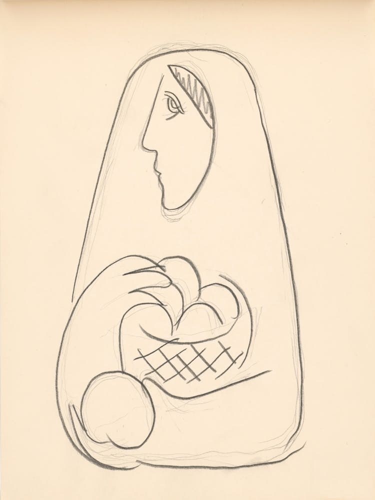 A Woman With A Basket Of Fruit In Her Arms, Mikuláš Galanda