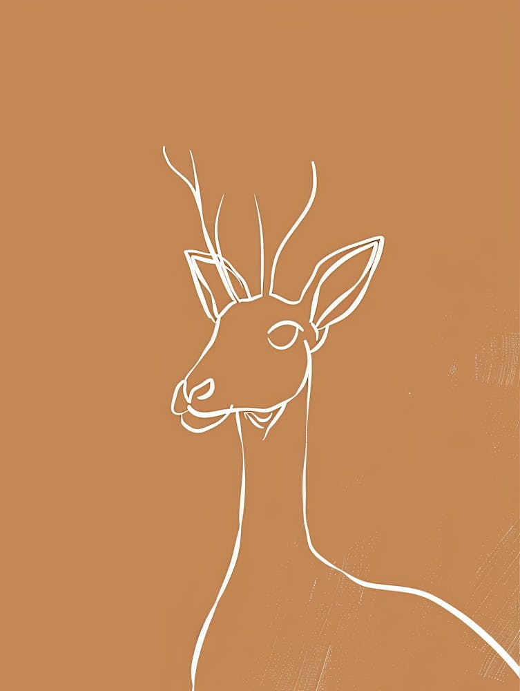 Hirschkopf - Boho, Linienkunst 2