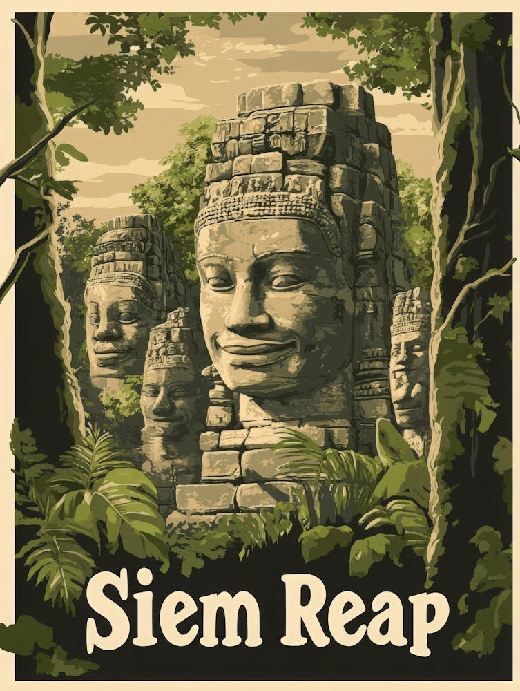 Aihrgdesign A Classic 1960s Travel Poster For Siem Reap
